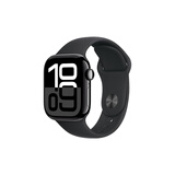 Apple Watch Series 10 智能手表42毫米亮黑色铝金属表壳黑色运动型表带M/L【蜂窝款】MWXN3CH/B