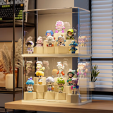 欧拉象 OLA XIANG盲盒展示架 手办收纳 透明防尘 展示盒 奶油风 玩具积木 泡泡玛特labubu展示盒