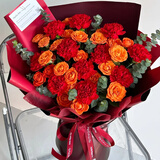 幽客玉品鲜花速康乃馨百合花束送老师妈妈长辈生日礼物全国同城配送 11朵红色康乃馨花束