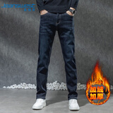 真维斯（Jeanswest）牛仔裤男冬季加绒裤保暖弹力直筒加厚休闲男长裤子男加绒黑色38