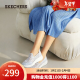 斯凯奇（Skechers）渔夫鞋夏一脚蹬女鞋蕾丝透气懒人运动散步鞋子休闲妈妈鞋平底单鞋 896020-LTGY/浅灰色 36