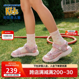 Skechers斯凯奇女童包头凉鞋夏季童鞋儿童公主鞋婴儿魔术贴闪灯鞋302965L