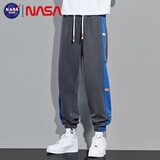 NASA BASE休闲裤男夏季薄款新款宽松休闲运动束脚裤男士青年潮牌港风ins裤 灰色 2XL 【建议135-150斤】