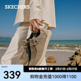 斯凯奇（Skechers）男鞋夏季商务休闲鞋季百搭时尚帆布鞋舒适复古一脚蹬66387 卡其色/KHK 42.5