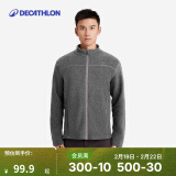 迪卡侬（DECATHLON）摇粒绒外套抓绒衣男保暖户外运动加厚秋绒衣冲锋衣内胆 男款-全拉链-深灰色 M