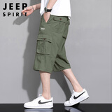 JEEP SPIRIT吉普短裤男士夏季美式七分裤户外休闲工装裤子男   军绿  3XL