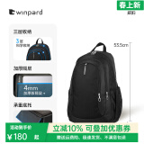 WINPARD/威豹双肩包男女背包轻便旅行包休闲双背包 黑色