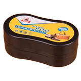 标奇 双面即亮鞋蜡海绵擦 无色鞋油 黑色棕色通用 皮鞋皮具保养护理剂 椭圆形双面1个装