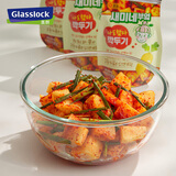 GLASSLOCK保鲜碗饭盒加厚圆形耐高温带盖汤碗和面碗沙拉碗大容量餐盒4000ml