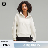 lululemon丨Plush Fleece 女士拉绒半拉链烟囱领卫衣 LW3HOJS 骨白 XS /4