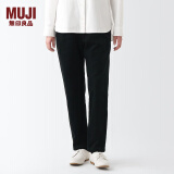 无印良品 MUJI 女式 灯芯绒轻便裤休闲裤秋冬季 纯棉全棉 BEE06C2A 黑色 S