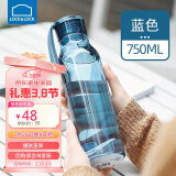 乐扣乐扣（LOCK&LOCK）ECO夏季运动水杯简约塑料杯便携男女学生杯子750ML蓝色ABF664BLU