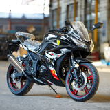 GISAEV全新小忍者双缸燃油400cc机车地平线跑车H2公路趴赛R3摩托车水冷 黑色 单缸200cc