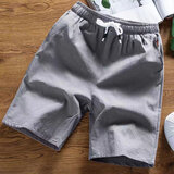在佐 短裤男夏季宽松裤子五分裤大码男士休闲纯色沙滩裤百搭中裤男装 灰色 XL