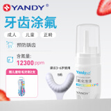 严迪YANDY氟化泡沫牙齿涂氟剂 儿童成人家用涂氟正畸含氟牙膏医用防蛀 氟化泡沫10g草莓味+S码牙托