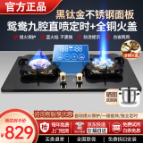 华蒂干燃气灶天然气 煤气灶双灶 家用嵌入式燃气灶液化气罐装专用台式灶具 不锈钢5.2kw猛火定时煤气炉 【黑钛钢】鸳鸯九腔直喷定时款+ 全铜火盖 管道-天然气【上门安装】