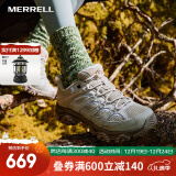 迈乐（Merrell）官方店男女款户外登山徒步鞋减震MOAB 3迈越者轻量防滑耐磨透气 J035894白灰米（女） 38