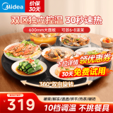 美的（Midea）暖菜板 热菜板保温板家用 1分钟速热保温菜板热饭不挑锅具 方形调温/圆形转盘可选 【旋转+双区控温+10档】 60cm