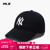 MLB帽子男女情侣棒球帽大标软顶鸭舌帽四季运动帽3ACP6601N-50BKS-F