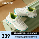 斯凯奇（Skechers）女鞋小白熊女士休闲鞋子厚底增高百搭运动软底老爹鞋女99999863 白色/绿色/WGR 38