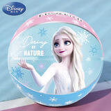迪士尼儿童篮球皮球女生3号5号拍拍球幼儿园专用蓝球爱莎女孩球类玩具 5号冰雪II篮球送气筒