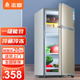 志高（CHIGO）小冰箱迷你小型家用冷藏冷冻两用宿舍出租房用双门办公室电冰箱节能省电 【一级能效】66L金色【三天约一度电】