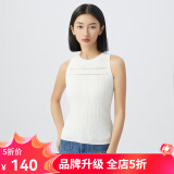 哥弟真的好（GIRDEAR）女装简约镂空设计修身背心针织打底衫女A301296 白 M (3码)
