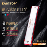 东方鼎24孔嵌入式复音专业演奏口琴T2402   2.0红色琴格