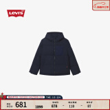 Levi's李维斯24秋冬新款情侣同款户外防寒保暖休闲连帽羽绒服外套 藏蓝色 L