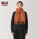 无印良品（MUJI）羊毛编织 围巾 围脖 保暖 女式 冬季 DD0IOA4A 烟熏橙色 35*164cm