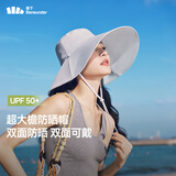 蕉下（beneunder）遮阳帽子女双面倍护渔夫帽防晒帽大檐防紫外线AL500灰