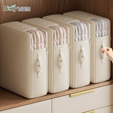 百草园羽绒服收纳袋可视压缩袋手提便携衣物棉被旅行整理袋超大号米色