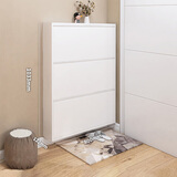 毕威尔12-15cm极窄超薄鞋柜 家用门口入户玄关落地一体靠墙楼道收纳鞋架 【12cm】白色800宽三层 整装发货-升级加厚