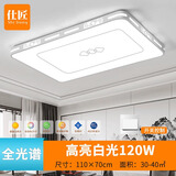 仕匠新中式客厅灯简约现代大气大灯超亮主灯led吸顶灯2024年新款灯具 110*70cm单色白光120W
