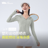 蕉下（beneunder）凉感运动防晒衣女AL90024辣妹防晒服防紫外线冷茶灰L