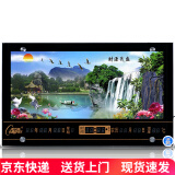 康巴丝（Compas） LED数码万年历电子钟表挂墙壁画钟表客厅挂钟夜光日历表石英钟 财源滚滚79*42cm