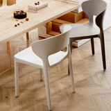 喻品餐椅塑料椅子靠背家用凳子加厚餐厅办公网红简约餐桌椅YK083灰色