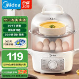 美的（Midea）电蒸锅 煮蛋器蒸蛋器 多功能家用迷你双层多用电蒸锅智能防干烧 煮鸡蛋器 双层 【食品级不锈钢 蛋熟度可选】ZDE16T72