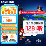 三星（SAMSUNG）128GB TF MicroSD 内存卡 4K高速蓝卡 U3A2V30 读速180MB/s 索尼克联名款