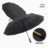 夏季雨伞折叠伞晴雨两用伞黑色太阳伞防晒双人大伞遮阳伞 【加固24根玻纤抗风伞骨】黑