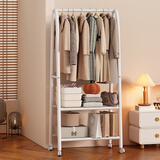 安尔雅衣帽架铁艺衣架落地卧室内立式简易双层挂衣架可移动挂钩晾衣服架