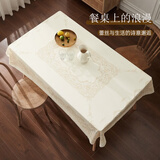 MEIWA 进口桌布防水防油PVC餐桌布加厚茶几布免洗台布餐桌垫长方形桌布 弗洛斯米棕色 进口蕾丝款 135*180cm（长桌通用）