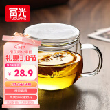 富光花茶杯透明茶杯内胆茶水分离杯办公室玻璃杯子水杯350ml