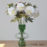 花点馨意仿真花牡丹花假花中式复古绢花摆件餐厅桌面高档装饰 白色1支4724