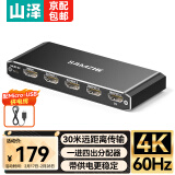 山泽（SAMZHE）HDMI2.0分配器一分四4K60Hz1进4出高清分屏笔记本电脑台式机接电视显示器投影仪/一分二/三FP46