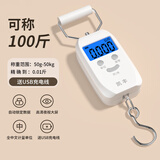 凯丰 便携式手提秤50kg电子称行李秤快递秤弹簧秤电子秤精准克称 【充电款白色】称重0.05kg-50kg
