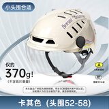 蓝极星超轻骑士头盔电动摩托车透气头盔夏季男女头盔轻便半盔夏日清凉盔新国标3C认证A类 卡其紫M【小头围52-58cm】 标配透明短镜