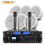 狮乐（SHILE）会议室定阻同轴吸顶音响8英寸吊顶天花喇叭背景音乐公共广播音箱喇叭系统 AV8820+BX308+SH28