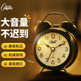 康巴丝儿童节礼物迷你夜光闹钟卧室床头钟家庭学生儿童打铃大音量起床神器开学季必备 2314B 黑色