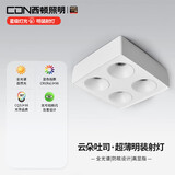 西顿照明明装射灯高显色防眩客厅走廊过道吸顶无主灯方形斗胆灯36W 4000K